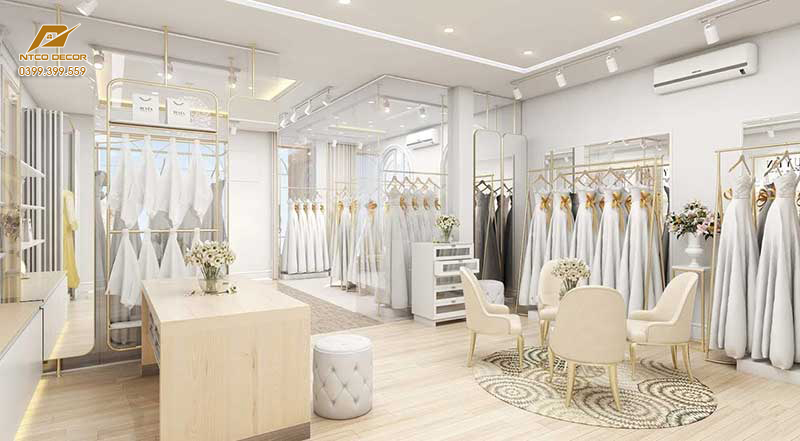 Thiết kế showroom áo cưới sang chảnh