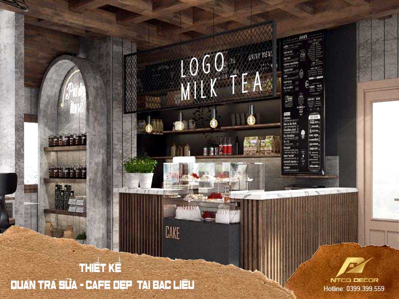 Thiết kế thi công quán trà sữa ở Bạc Liêu