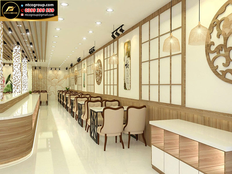 Thiết kế nội thất nhà hàng buffet chay Tâm Ngọc