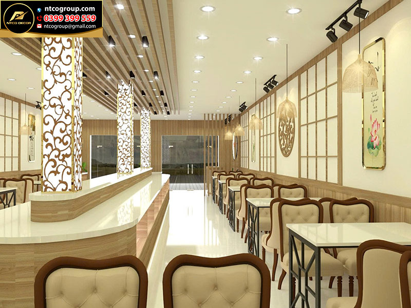 Thiết kế nội thất nhà hàng buffet chay Tâm Ngọc