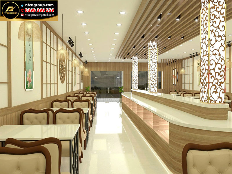 Thiết kế nội thất nhà hàng buffet chay Tâm Ngọc