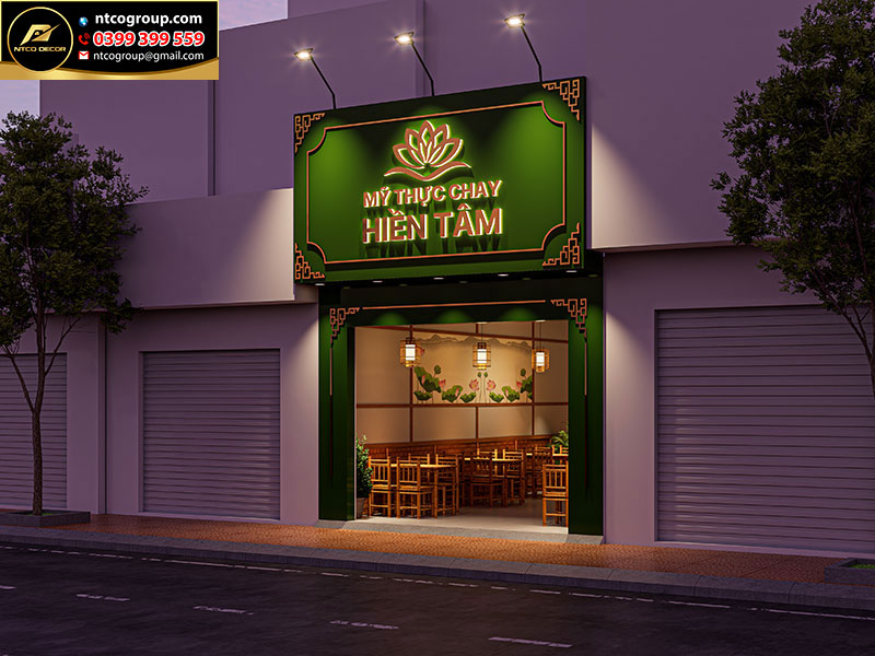 Thiết kế quán ăn chay Hiền Tâm