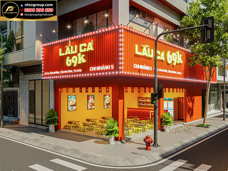 Thiết kế quán lẩu, thi công quán lẩu đẹp