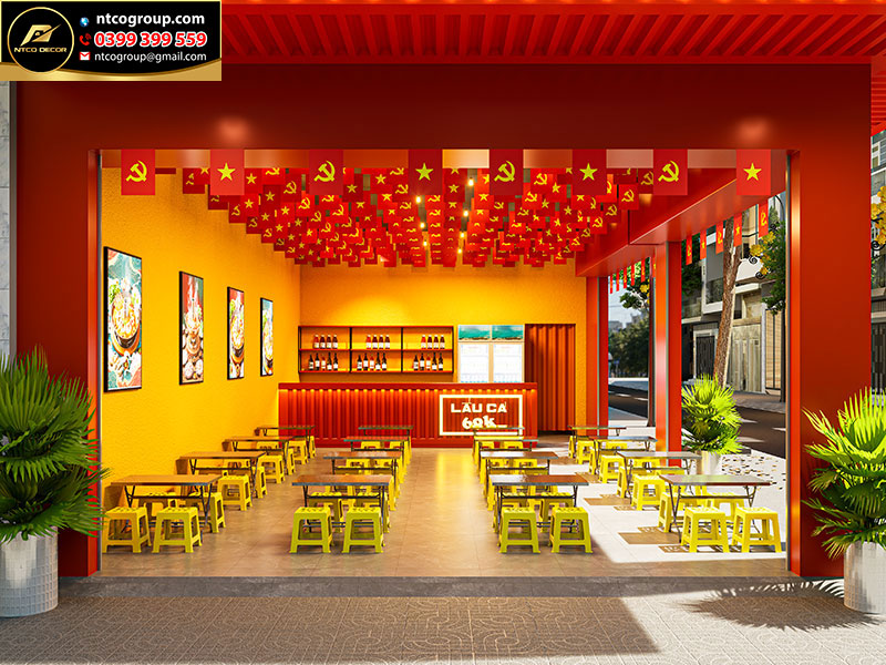 Đơn vị thiết kế thi công quán lẩu cá 69k đẹp